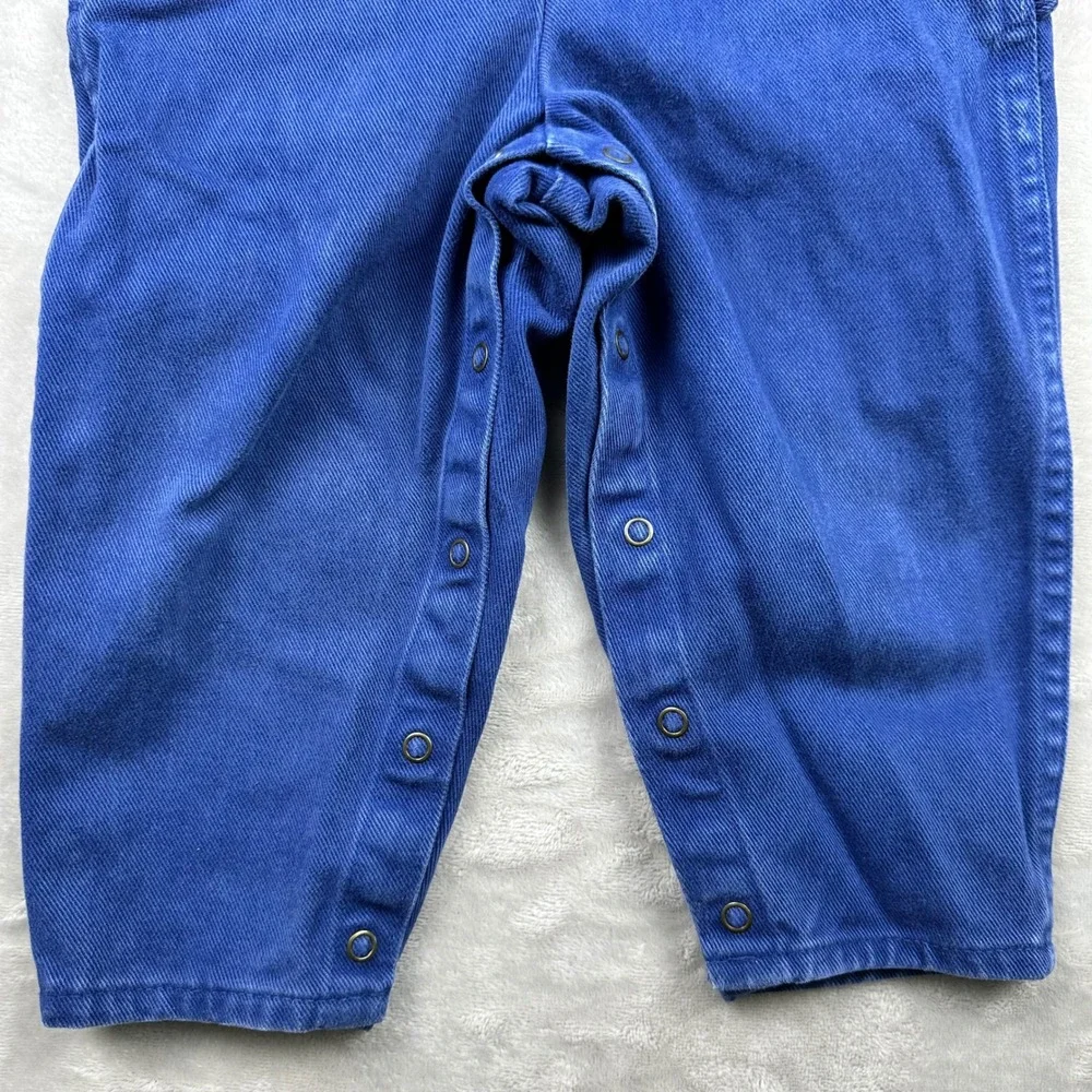 Vintage 1990s OshKosh B'gosh Blue Overalls Toddler 3T Made USA Cotton Snap Leg